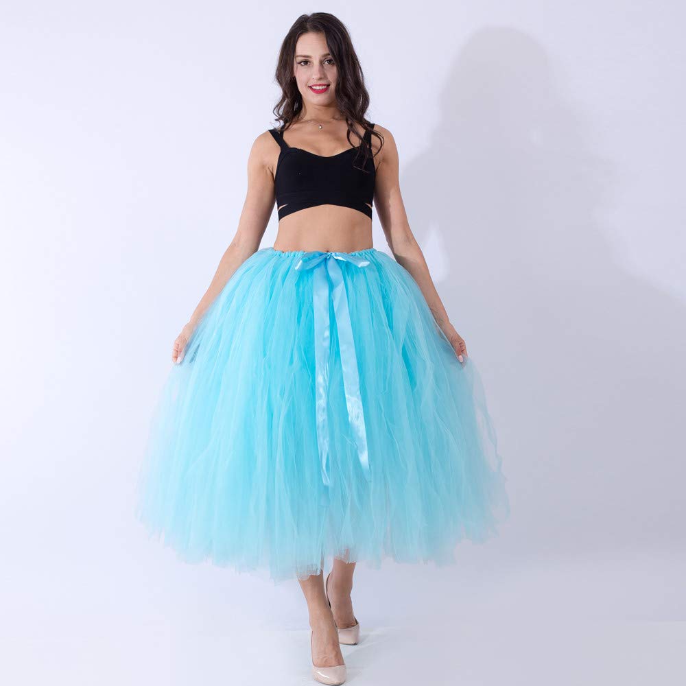 Falda midi de tul para mujer, falda larga de tul, elegantes faldas de fiesta de graduación, falda tutú cómoda con capas, falda de capas de color sólido para carnaval, graduación, moda para dama de