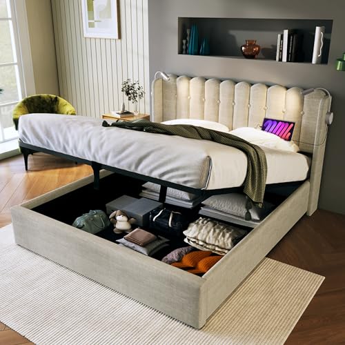 Goldicoo Cama tapizada con función de carga