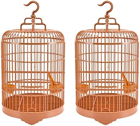 Balacoo Vintage Bird Cage Vintage Bird Cage 2 Sets Classic Round Parrot cage Classic Bird cage Round Bird Aviary Round Bird Cage Birds Cage Hanging Bird Cage