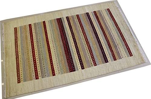 6'4 X 9'9 Double Knot Gabbeh Design Made With Vegetable Dyes Area Rug With Wool Pile - | A 6X10 Large Rug | An Authentic Hand Knotted Gabbeh Rug Made With Vegetable Dyes #TOP2