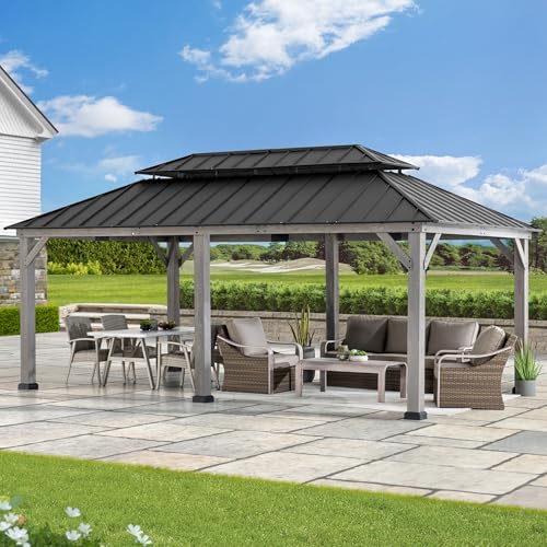 SUNJOY 12x20 Wood Hardtop