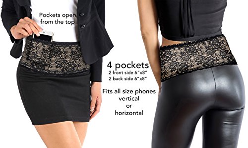 Stashbandz Lace Travel Money Belt, Running Belt, Fanny Pack, Waist Pack, 4 Big Pockets With Silicon Grip, Fits All Size Phones Passport, And More #TOP2
