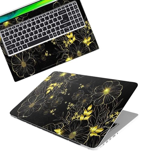 Image of Galaxsia Floral D31 Full Body Vinyl Laptop Skin /Sticker /Cover Upto 15.6 Inches Laptops Laminated-Removable-HD Quality Compatible for Hp-Dell-Sony-Lenovo-Asus etc.(15x10 Inches)