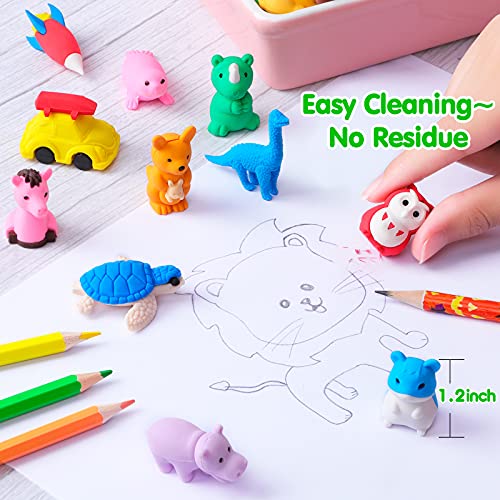 Witalent 60 Pcs Animal Erasers For Kids Pencil Erasers Puzzle Erasers Take Apart Erasers Mini Erasers Treasure Box Toys For Classroom Rewards Prizes Desk Pets For Kids Gifts Back To School Supplies #TOP6