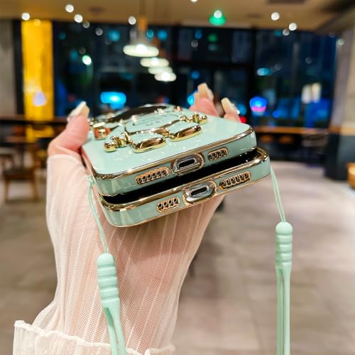 Tesazxcn for Samsung Galaxy A16 5G Phone Case Cute 6D Astronaut Case with Stand Function,with Lanyard Luxury Plating Case Cover Electroplated Case for Samsung Galaxy A16 5G 6.7-inch, Cyan by Tesazxcn - Used condition - Image 7