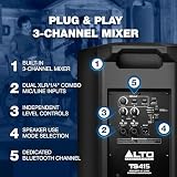 ALTO TS415 2500W 15-Inch Powered PA Speaker with 3 Channel Mixer, Bluetooth Streaming, Wireless Loudspeaker Linking, DSP and ALTO App - 6
