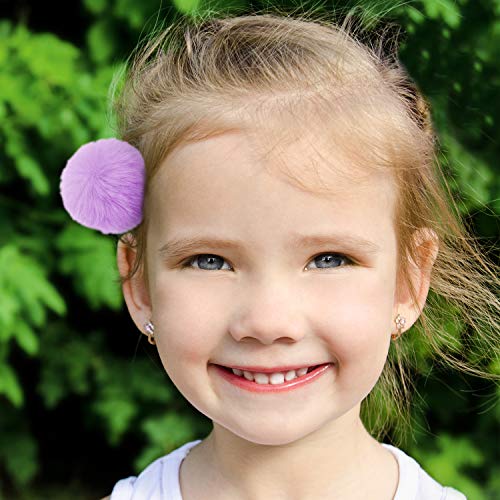 12 Pieces Ball Pompom Hair Clips Tie 2" Fall Winter Pompom Baby Hair Clip Pom Fur Clips Cute Pom Pom Hair Barrettes Colorful Fluffy Ball Fur Barrettes For Toddlers Baby Girl Women Hair Accessories #TOP5
