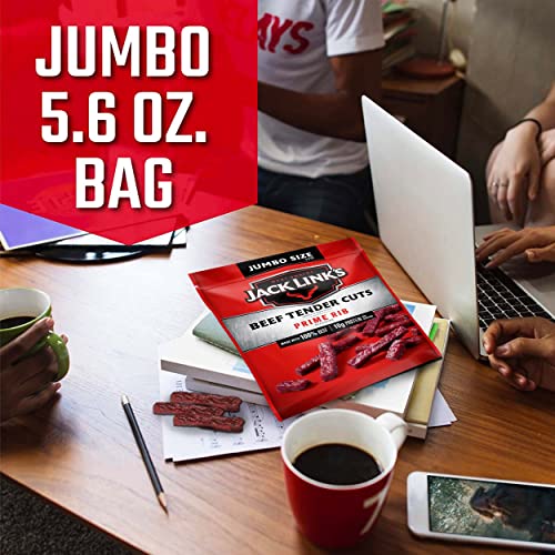 Jack Link's Tender Cuts, Prime Rib Flavor, 5.6 Oz Sharing-Size Bag – Jerky Snack With 10G Of Protein And 70 Calories, Made With Premium Beef, 96 Percent Fat Free (Packaging May Vary) #TOP3