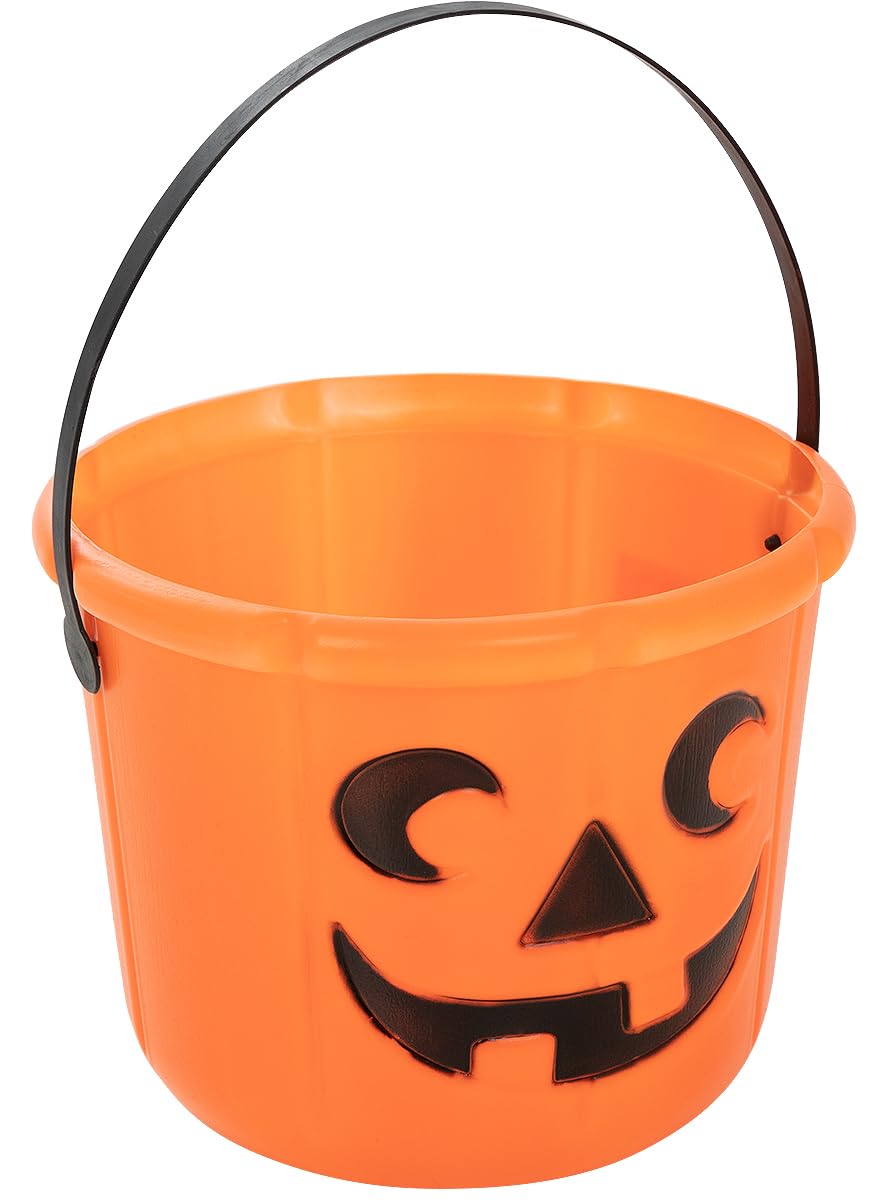 Funidelia Orange | Pumpkin Bucket Food, Vegetables, Halloween, Horror - Decorations For Birthday Parties, Costume Parties, Halloween And Carnival