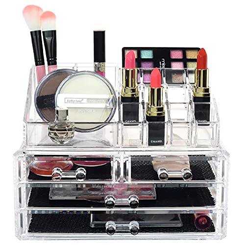 Taylor & Brown Acrylic Makeup Organizer with 20 Sections & Drawers - Image 7