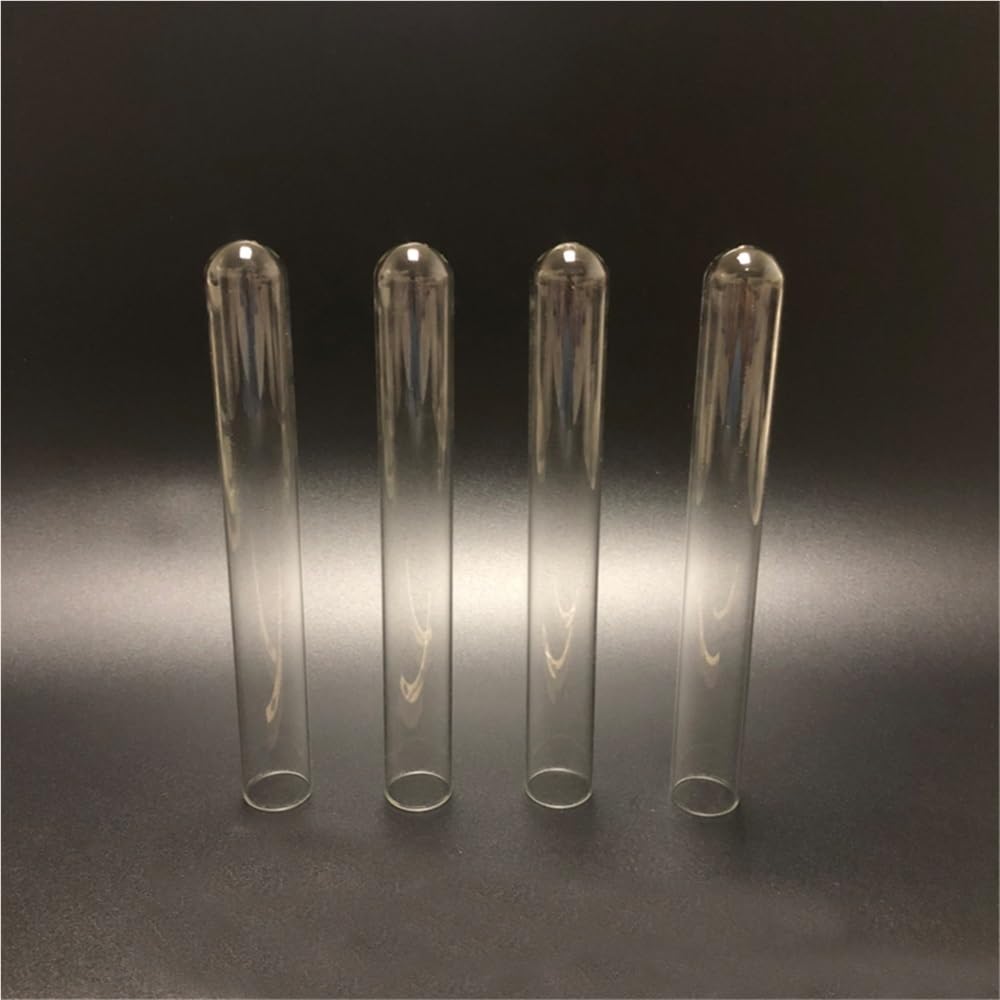 Tubos de almacenamiento de muestras 100 tubos de ensayo vidrio laboratorio 15 x mm, fondo transparente en forma U, volumen 12 ml