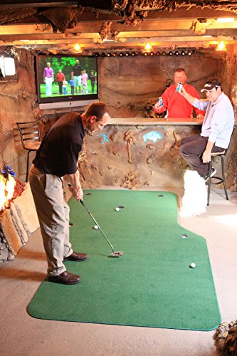 Big Moss Golf The Natural V2 6' X 10' Practice Putting Chipping Green with 5 Cups