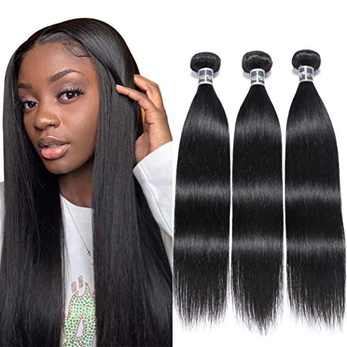 Malaysian Virgin Straight Hair 3 Bundles 10 12 14 Inch 100% Unprocessed 1B Color Virgin Straight Human Hair Double Wefts Total 300g Yuyongtai Malaysian Straight Hair Extensions