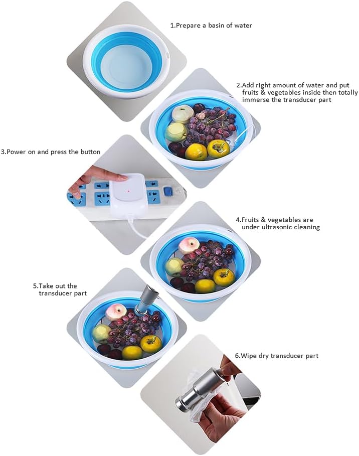 Ultrasonic Mini Washing Machine Washer Cleaner Multi-Functional Cleanser for Jewely Fruit Eyeglass Cleaner Bath, White, CE-9600