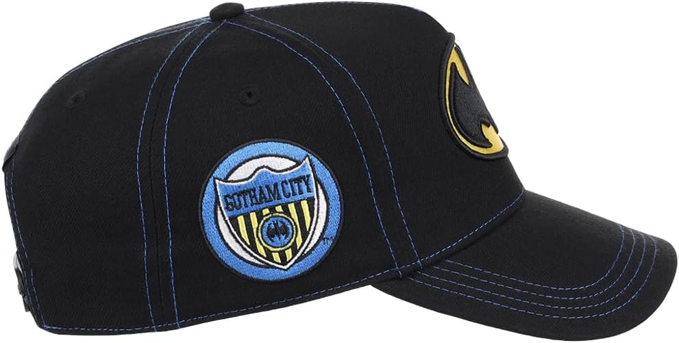 DC Comics Batman Big Print UV A-Frame Adjustable Snapback Cap Black