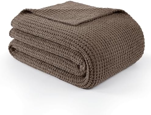WDCOZY Taupe Waffle Throw Blanket for Couch Bed, Reversible Super...