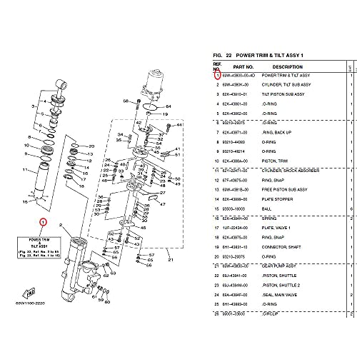 Oversee 6C5-43800-00-4D Power Trim Tilt Assy For Yamaha Outboard Motor F50 F60 50Hp 60Hp 4 Stroke 69W-43800-00-4D #TOP1