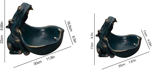 Miniatura 9 de Hipopótamo - Cuenco para llaves para mesa de entrada, bandeja decorativa única para decoración del hogar, bandeja decorativa para llaves, plato de