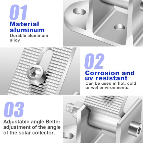 Support pour panneau solaire en aluminium robuste avec angle modulable 0-60°
