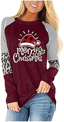 Long Sleeve Shirts for Women, Casual Loose Fit Long Sleeve Round Neck Tunic Tops Fall Fashion Color Block Leopard Print Tops 2 Long Sleeve Shirts for Women, Casual Loose Fit Long Sleeve Round Neck Tunic Tops Fall Fashion Color Block Leopard Print Tops
