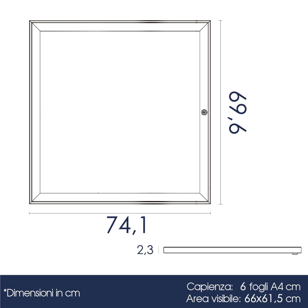 Danieli - Bacheca da Esterno Porta Menu e Avvisi A4. Bacheca con Serratura e Coppia di Chiavi in Dotazione. Facile Fissaggio a Parete. Superficie in Acciaio Magnetica e Scrivibile. (6 x A4)