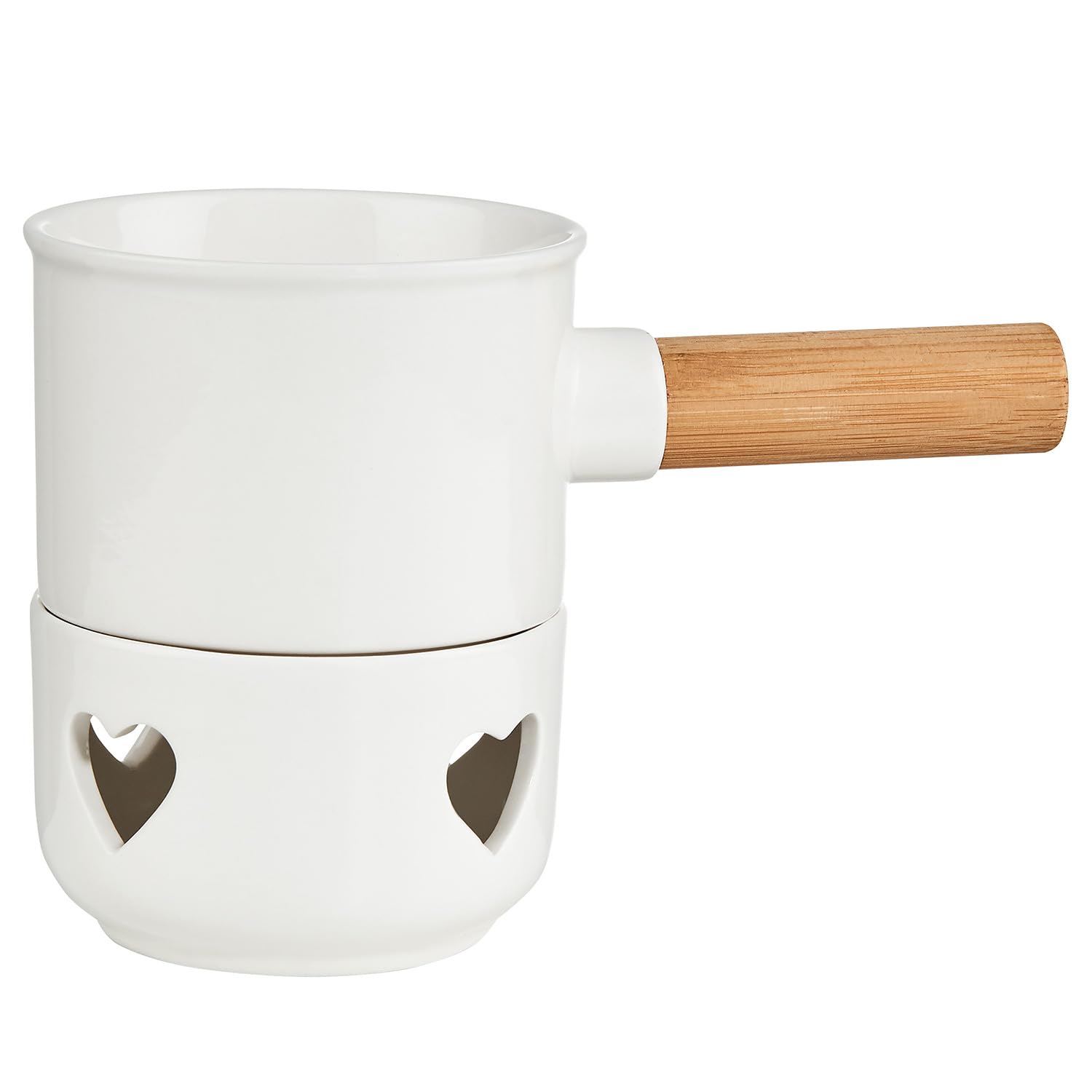 BUTLERS Schokofondue Tasse für Teelicht 250ml Herzen Schokoladenfondue 2 Personen Fondue-Set Porzellan Teelichthalter -HOT CHOC- Fondue Tasse zum Schokolade Schmelzen Weihnachten Mini Schokobrunnen