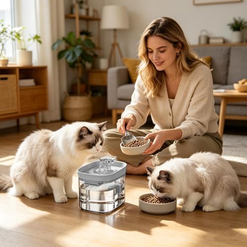 Sistema de beber para gatos automático con materiales de alta durabilidad y diseño limpio 3