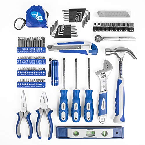 Hyperikon Household Tool Set, 102 Pieces, Home Repair Tool Kit, Storage Case Included