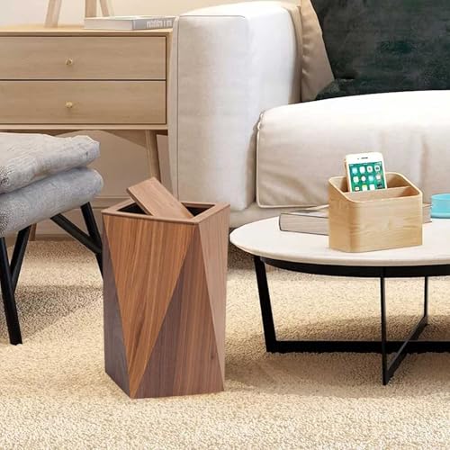 Caneca moderna de madera con tapa batiente 14 litros miniatura 5
