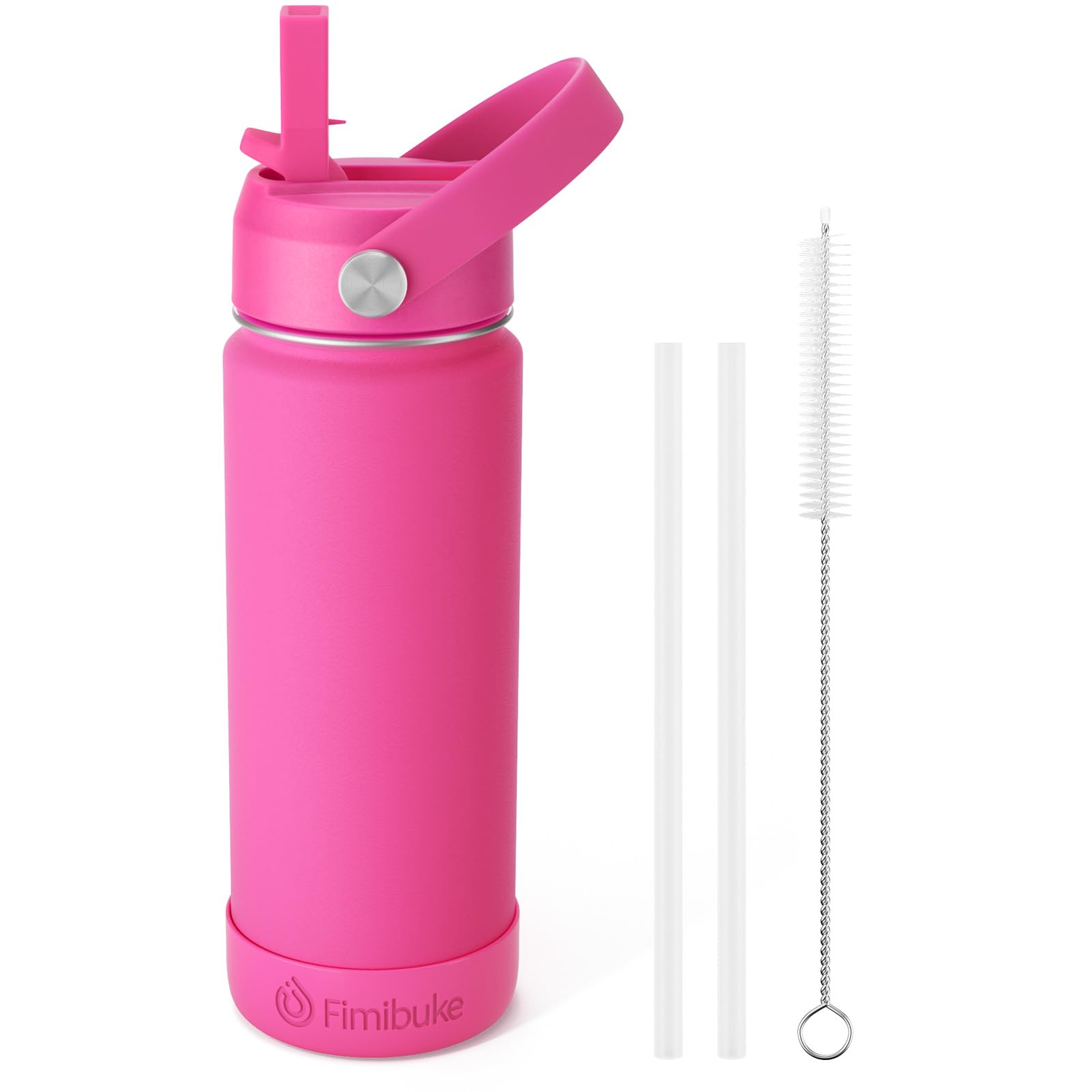 Fimibuke Kids Insulated Water Bottle, 18oz BPA FREE 18/8 Stainless Steel Kids Cup with Straw Travel Tumbler Double Wall Vacuum Leak Proof Toddler