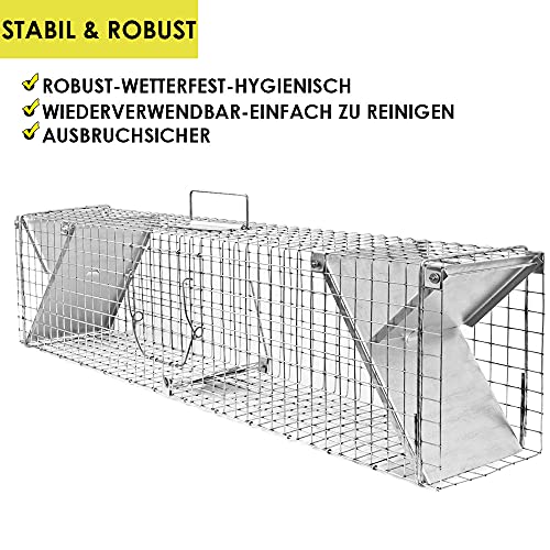 Petigi Gabbia Trappola Per Animali Talpa Ratto Mouse Topo Nutria 102 X 20 X 27 Cm - 4