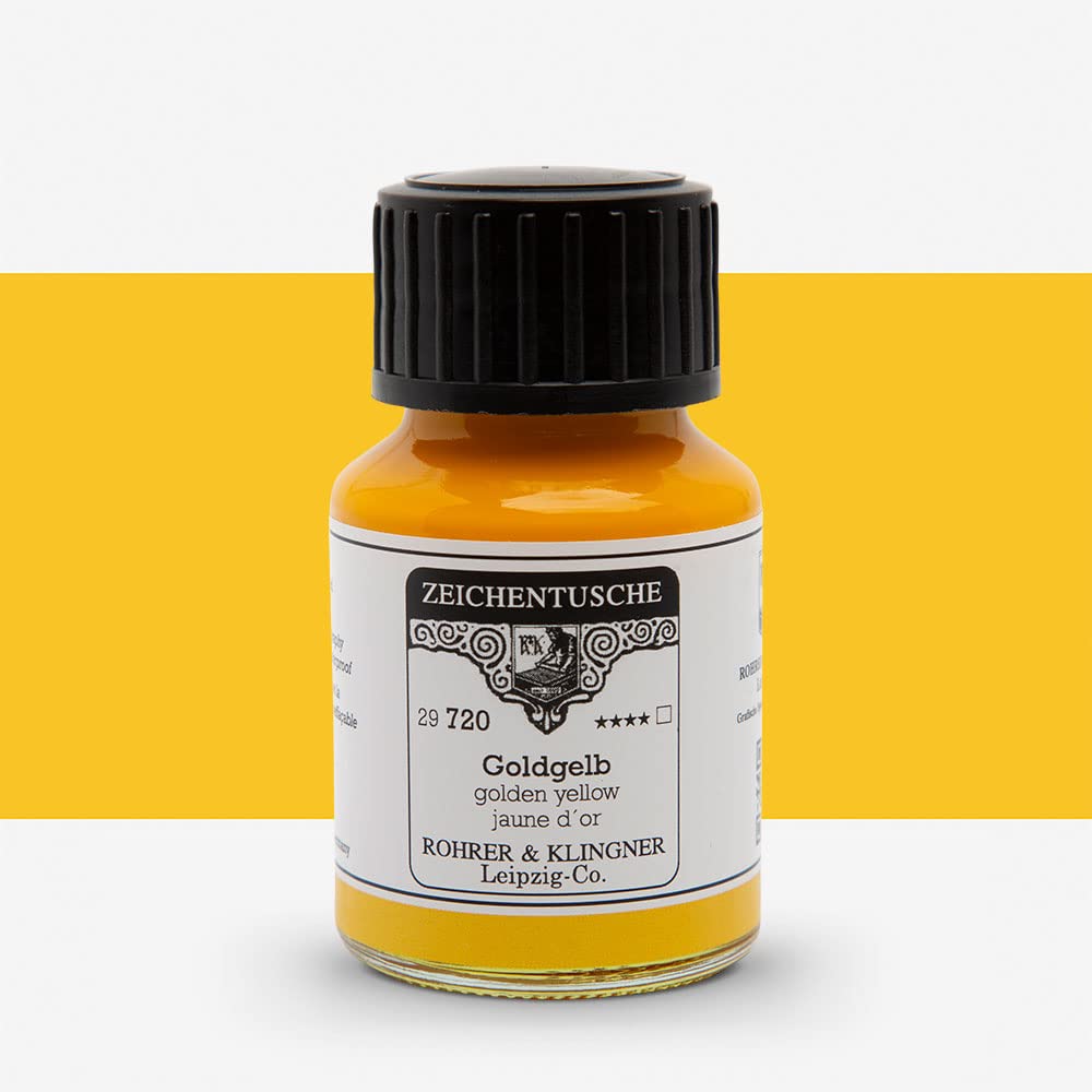 Rohrer & Klingner Calligraphy and Drawing Ink - 50 ml Bottle - Gelbgrün