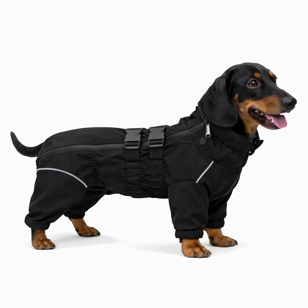 Chaqueta Impermeable para Perros, Chaqueta Impermeable Ligera Reflectante de Seguridad para Perro, Resistente al Viento, a Prueba de Nieve, Chaleco para Perros Corgis, Perros Salchicha, Perros