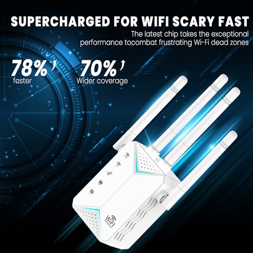 2025 WiFi Extender Signal Booster for Home - 1200Mbps Dual Band, Covers 12880 Sq Ft & 108 Devices, Long Range Internet Booster with Ethernet Port, Easy Setup - Image 4