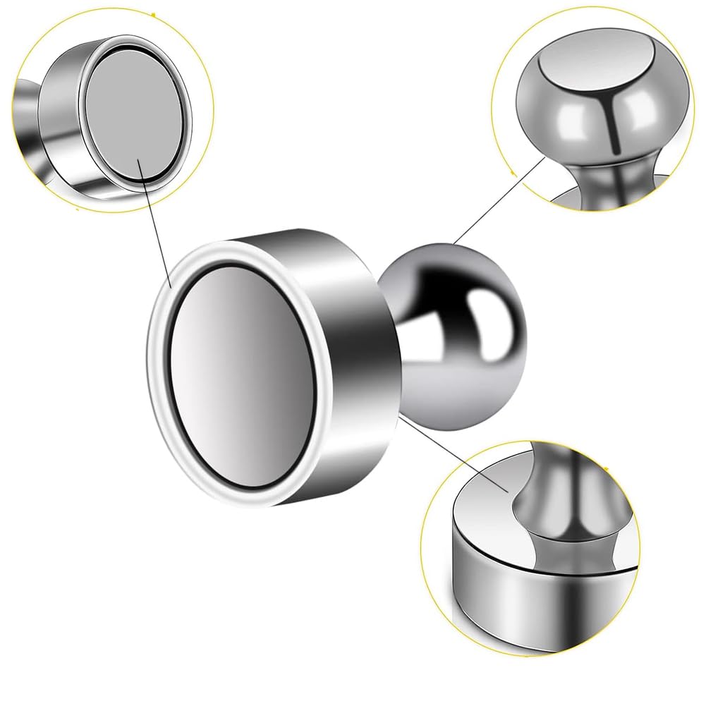 MIN CI 30pcs Magneti Forte Grande, 12 x 16mm Magneti al Neodimio Extra Forte Magneti per Scheda Magnetica Mini Magneti Piccolo Rotondo Frigorifero Whiteboard Magnets Hook