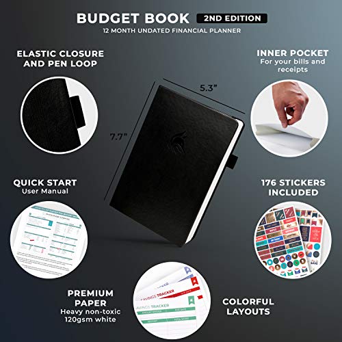 Clever Fox Budget Book 2.0 – Financial Planner Organizer & Expense Tracker Notebook. Money Planner For Monthly Budgeting And Personal Finance. Colored Edition, Compact Size (5.3" X 7.7") – Black #TOP4