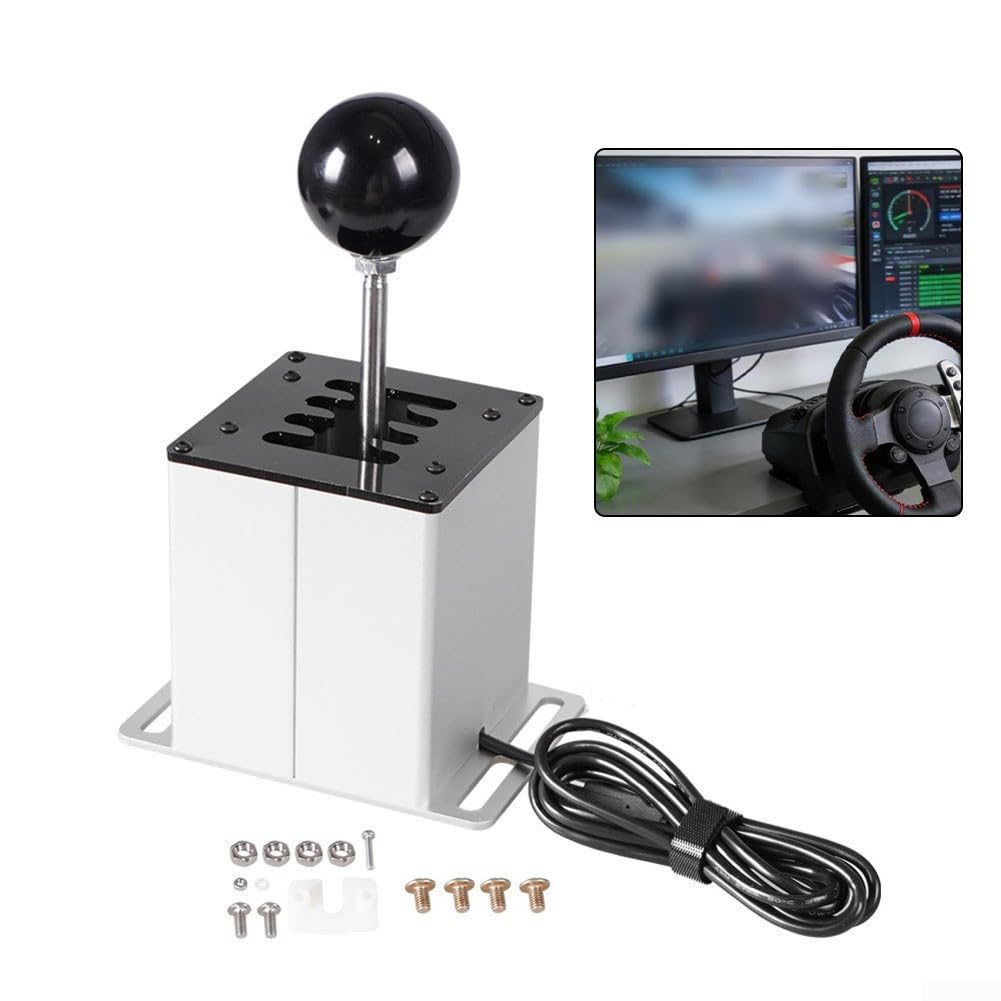 Sim Racing - Palanca de cambios de freno de mano con emulador USB para Logitech para G29 para G27 G25 para G920 T300RSGT 10 7 Ready (6 velocidades)