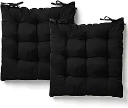 Kit 2 Almofadas Assento Cadeira Futton Futon 40x40cm Cores Diversas 100% Poliéster (Preto)