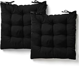 Kit 2 Almofadas Assento Cadeira Futton Futon 40x40cm Cores Diversas 100% Poliéster (Preto)