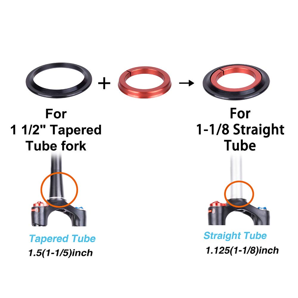 ZTTO CNC ZS44/ZS56 Vélo en Alliage D'aluminium Double Usage-roulement De Casque Conique Externe pour Vélo