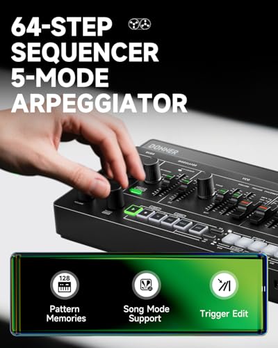 Image of Donner ESSENTIAL L1 Synthesizer with 64-Step Sequencer, S2C Magnetic Modular System, Portable Synth CV /GATE /SYNC I /O