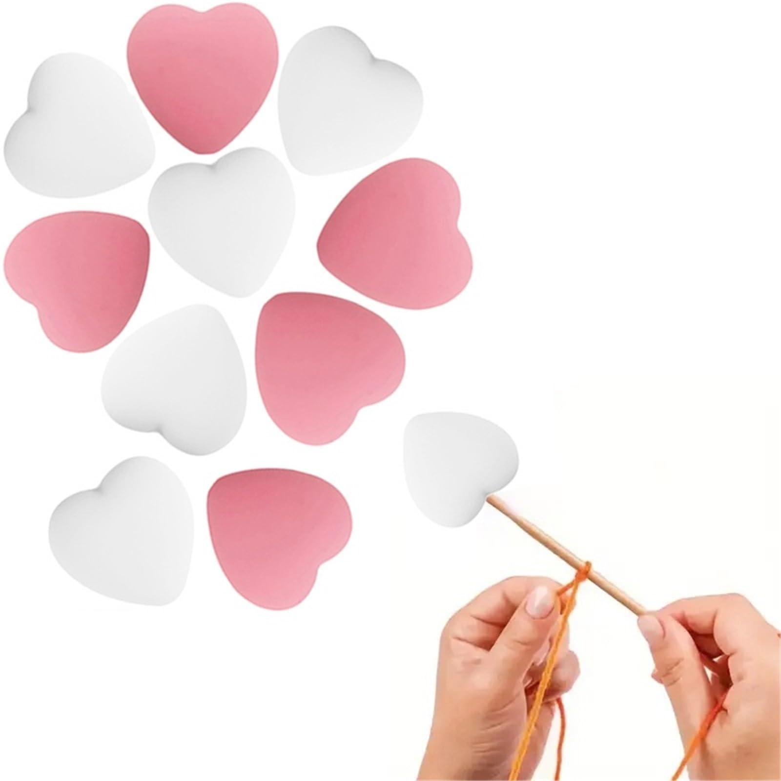 Knitting Needle Stoppers 60PCS Multicolor Heart Stitch Needle Tips Stoppers Silicone Knitting Needle End Caps Cute Knitting Needle Point Protectors(9)