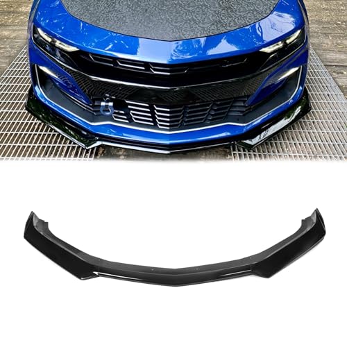 3PCS Front Bumper Lip Fit for Chevy Camaro SS 2016-2021/LS LT RS 2019-2021 ABS Front Bumper Lip Splitter Spoiler Glossy Black