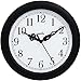 Hippih 10" Round Plastic Decorative Wall Clock(Black)