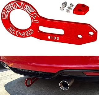 Car Tow Hooks Set, Car Accessories Aluminum Rear Tow Hook for Cars (Red Tow Hook)
