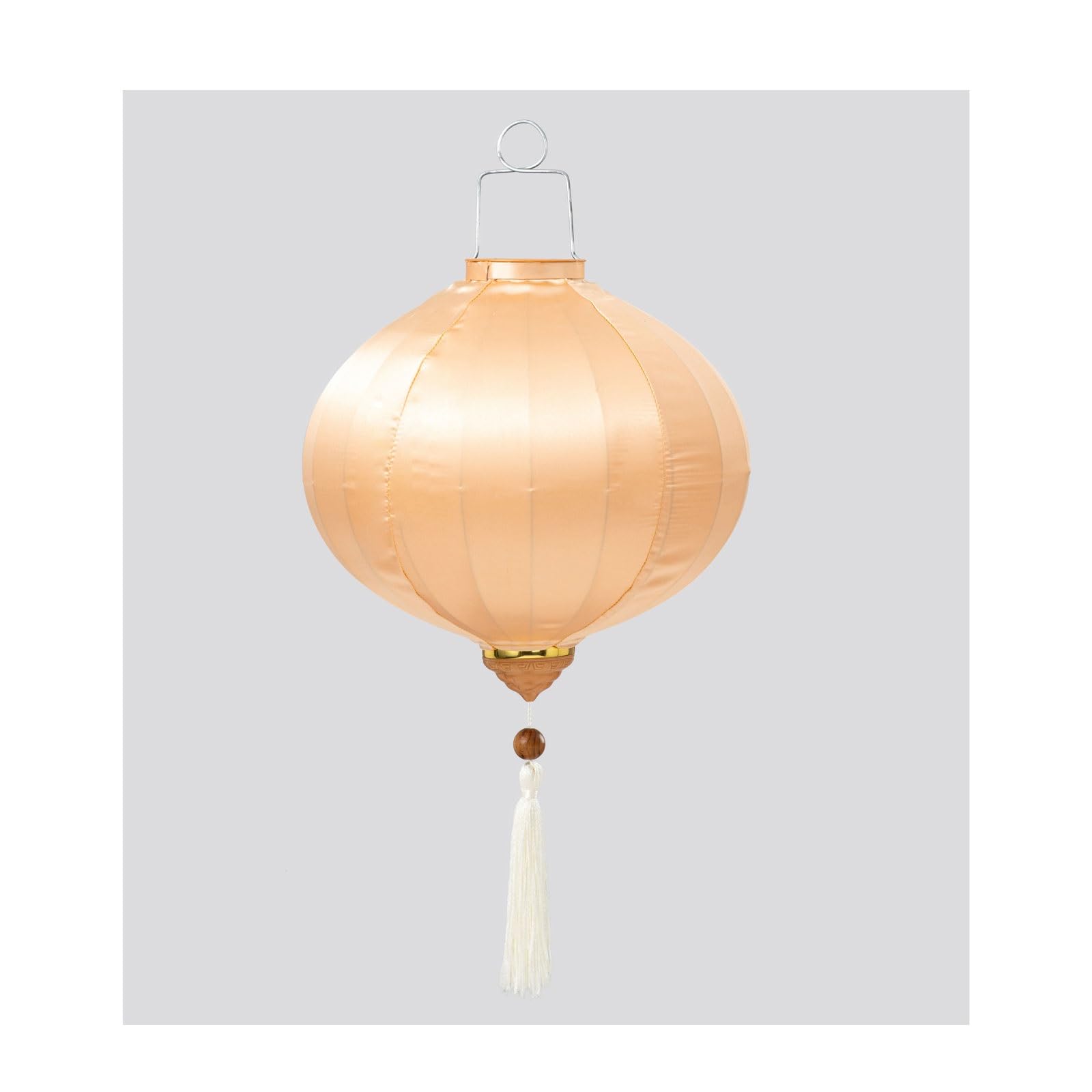 Asian Lantern, 12inch/30cm Chinese Silk Lantern Traditional Solid Color Round Hanging for Outdoor Garden Wedding Party Festival Decoration(Champagne)