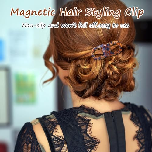 Pinzas magnéticas para cabello, diseño 2 en 1 sin deslizamiento miniatura 5