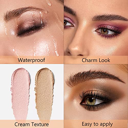 Liyloihi Eyeshadow Stick, Cream Eye Shadow Pencil Crayon Brightener Makeup With Soft Smudger, Waterproof & Long Lasting Eye Highlighter Makeup (10 Silver Gray Shimmer) #TOP4