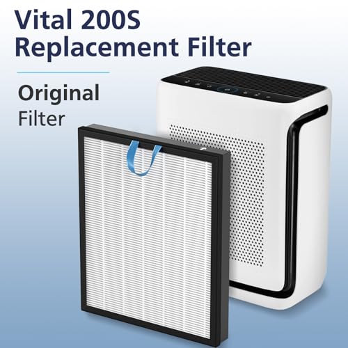 Vital 200S Replacement Filter for LEVOIT Vital 200S and Vital 200S-P Air Purifier, H13 True HEPA and High-Efficiency Activated Carbon Vital 200S-P Replacement Filter, Vital 200S-RF, 2 Pack, White