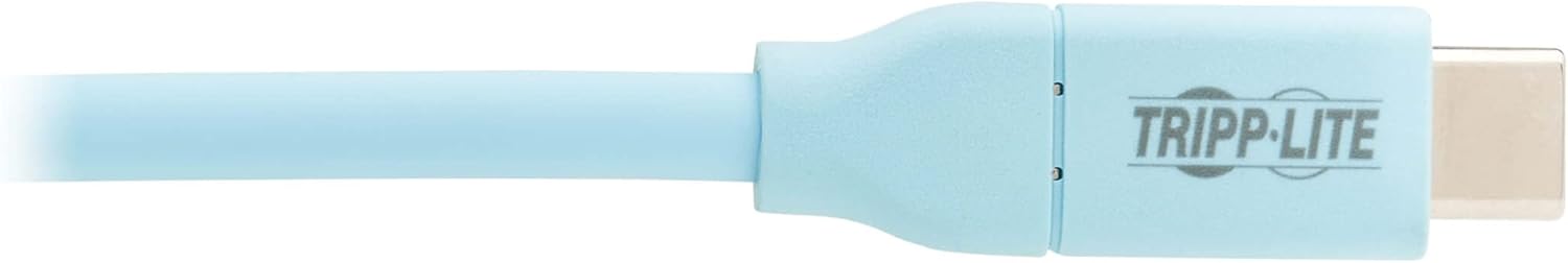 Tripp Lite Safe-IT USB-C Charge Cable for iPhone iPad Android & More, Male-to-Male, 240W Charging, Ultra-Flexible, MFi Certified, Light Blue, 6 Feet / 1.8 Meters, 3-Year Warranty (U040AB-006CS5LB)